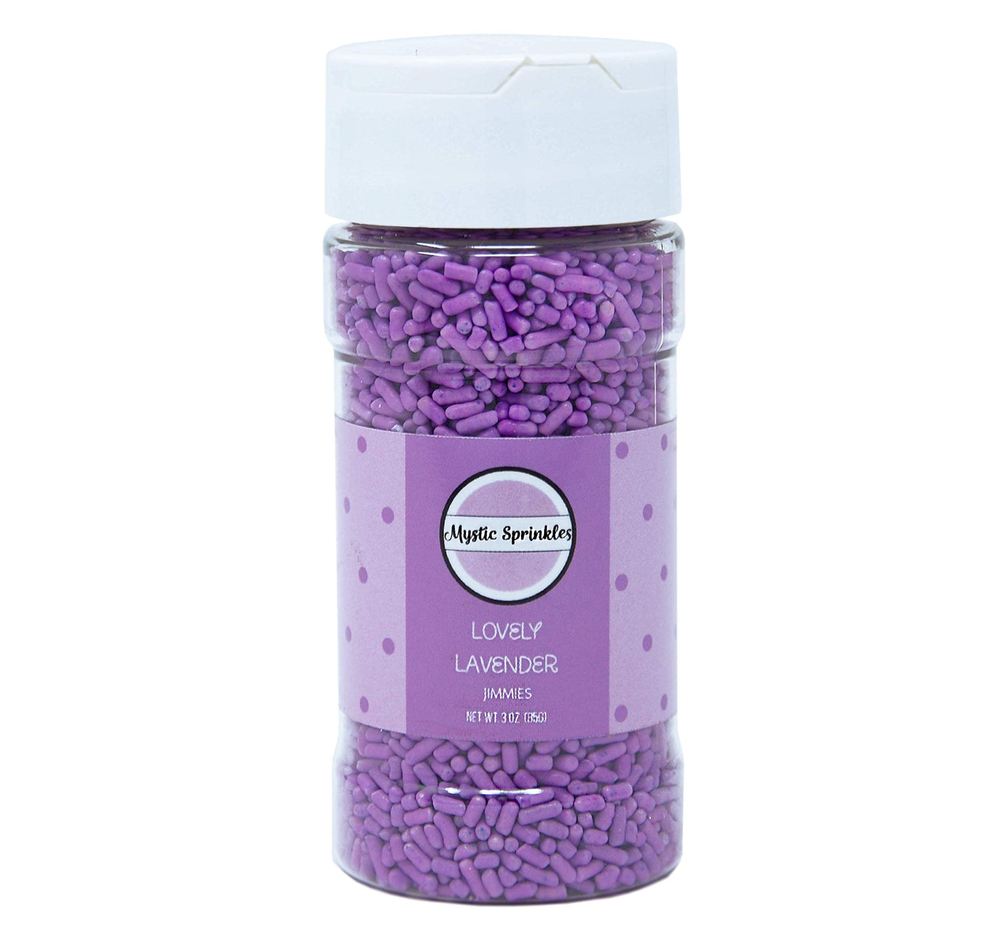 Mystic Sprinkles Solid Color Jimmy Sprinkles (Lovely Lavender Jimmies 3Oz)