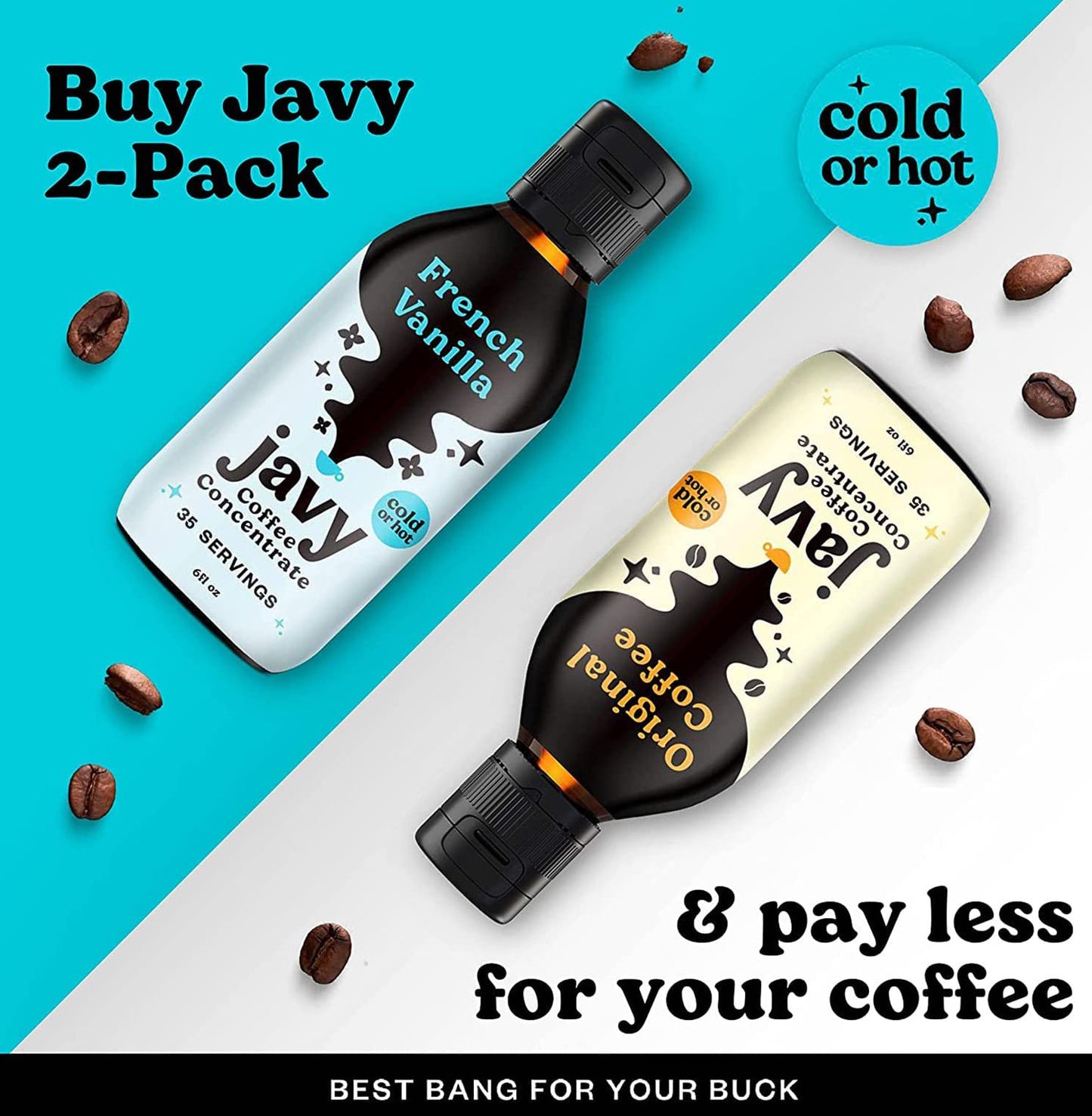 Javy Coffee Concentrate Bundle - Cold Brew Coffee, Perfect For Instant Iced Coffee, Cold Brewed Coffee And Hot Coffee - Original