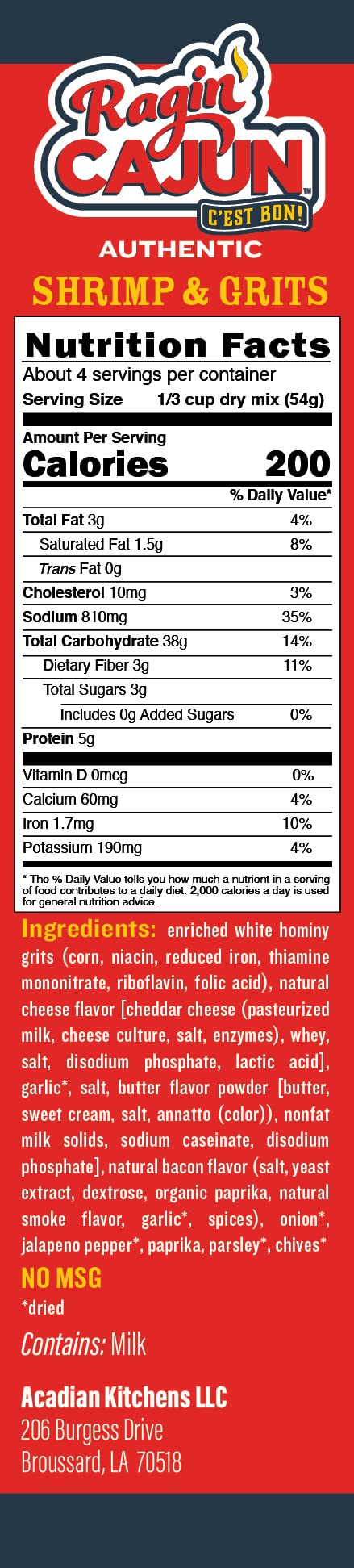 Ragin Cajun Shrimp and Grits 8oz (Pack of 6)