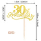 Rssta i Cupcake Toppers, Glitter Cheers to 30 Years, 2.8x4.1 inches, Gold, Paper, Model XM090-30