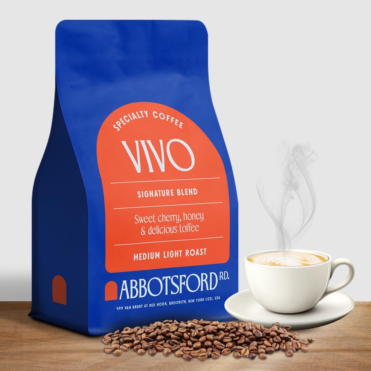 Vivo Arabica Whole Coffee Beans, Specialty Coffee, Signature Blend Medium Light Roast Whole Bean with Sweet Cherry, Honey, and D