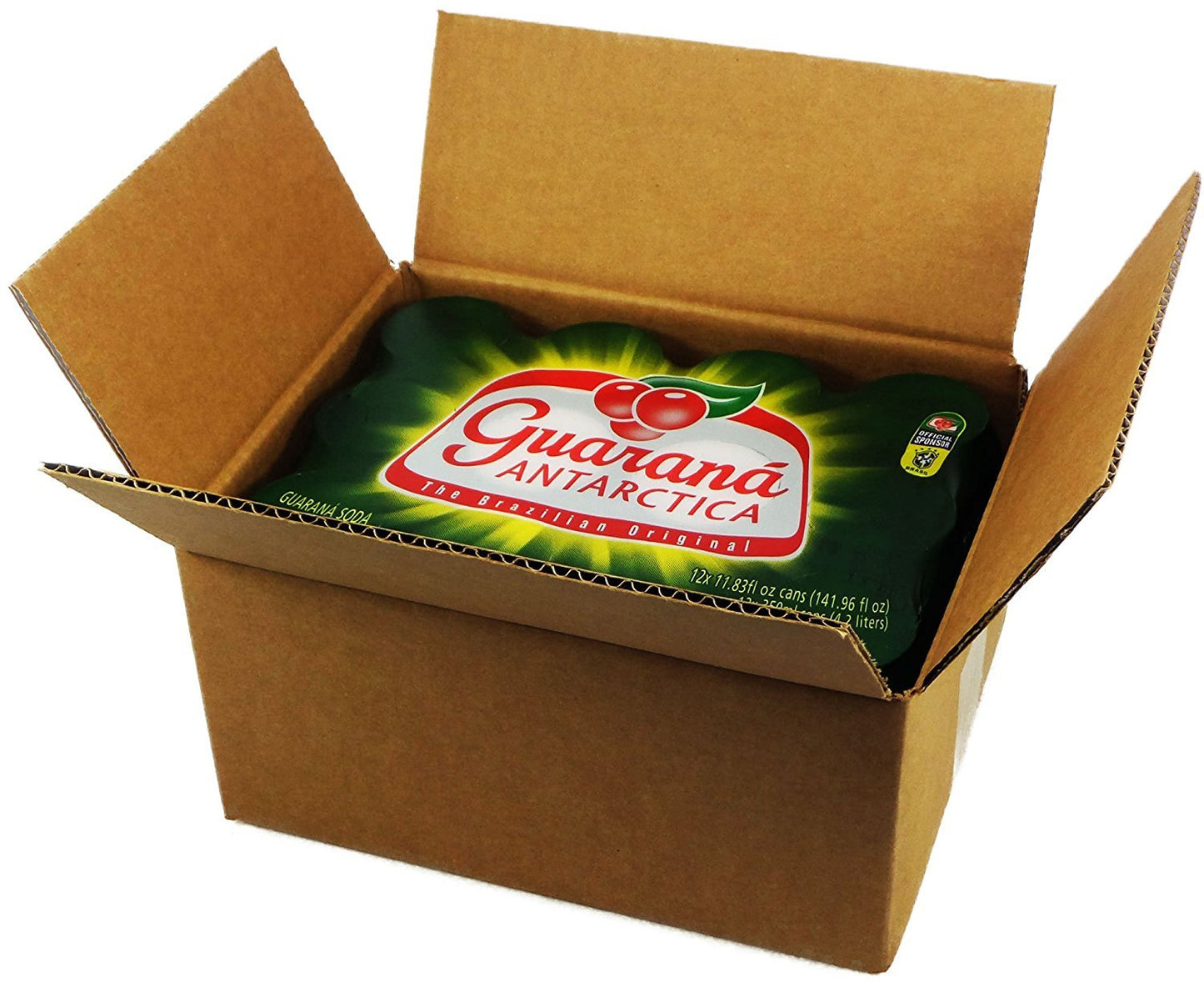 Brex America Guarana Antarctica Soft Drink - Pack of 24, 350ml (11.83 Fl Oz) - Caramel Flavor