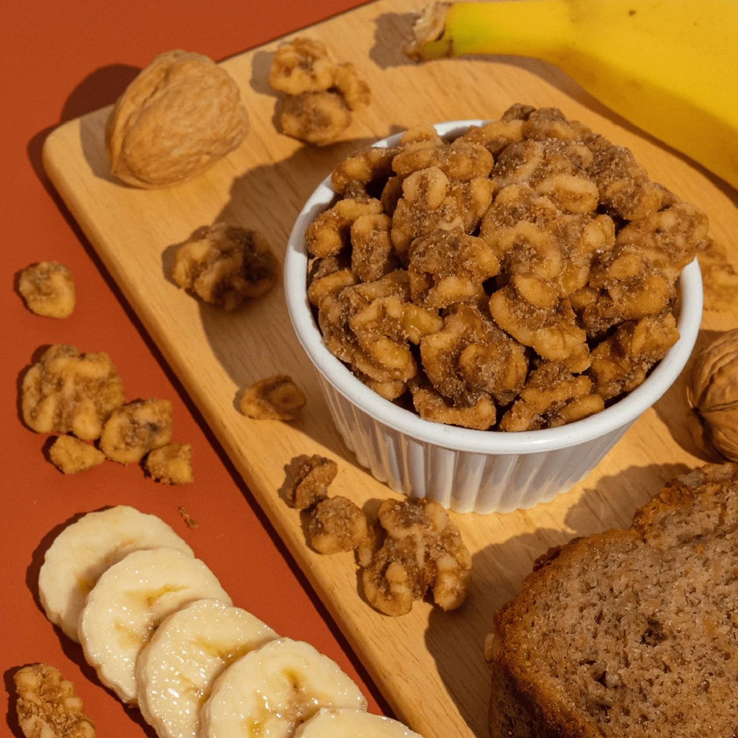 Earthside Farms Banana Bread Walnuts, Candied Walnuts, Low Sugar Keto Snack, Non Gmo, Plant Protein, Vegan, Whole, Natural, Supe