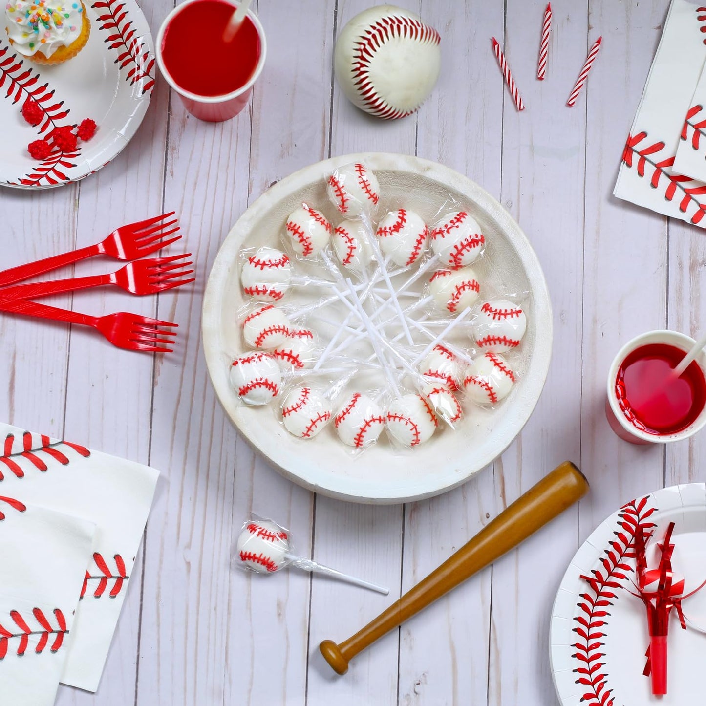 Baseball Candy Lollipops - 18 Count Individually Wrapped Suckers - Great For Baseball Party Favors - Sports Snacks - Baseball Go