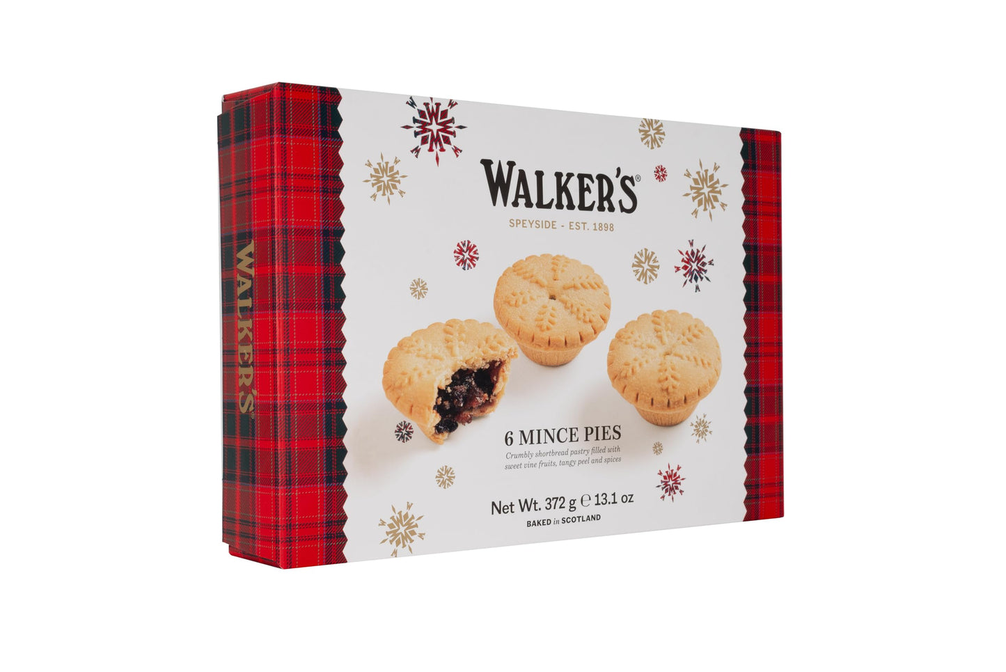 Walkers Holiday Mini Mincemeat Tarts, 6 Pieces, 13.1 Ounce, Buttery Pie Pastry, Perfect for Holidays and Birthdays
