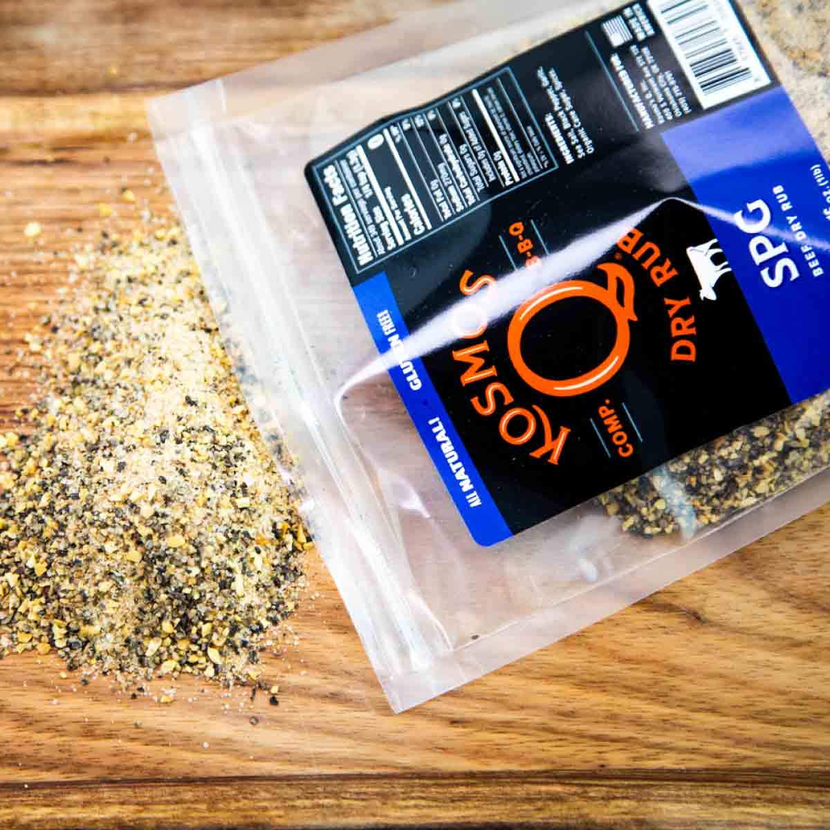 Kosmos Q SPG Seasoning - Savory Salt Pepper Garlic Rub - All-Natural Spice Shaker - 16 oz