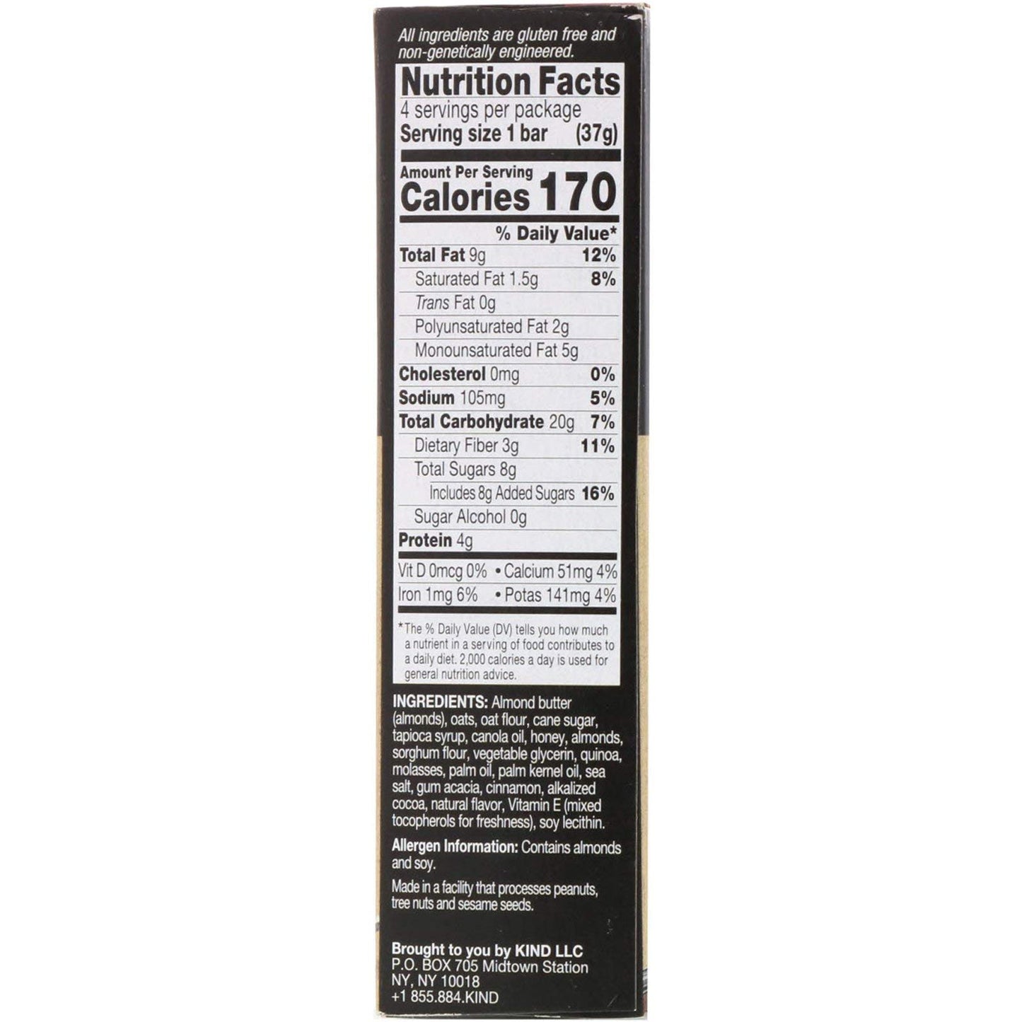 Kind Breakfast Filled Bar, Honey Almond Butter, 5.2 Ounce, 4 Count