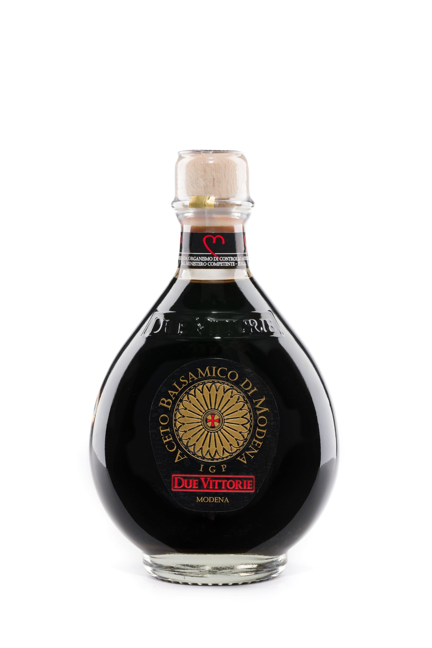 Due Vittorie Balsamic Vinegar, Barrel Aged, 8.45 fl oz / 250ml, IGP Modena, All-Natural, Cork Pourer, Extra Dense