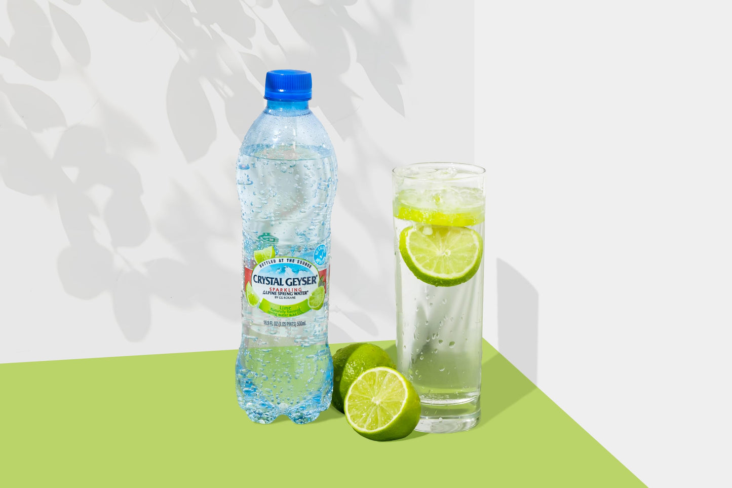 Crystal Geyser Sparkling Lime Alpine Natural Spring Water, 24-Pack, 16.9oz Bottles, Zero Calories and No Sweeteners, Naturally F