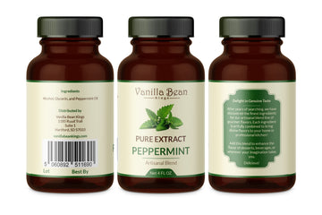 Pure Peppermint Extract For Baking And Flavoring - 4 Oz - Premium Quality Natural Flavors For Baked Goods, Desserts, & Cooking