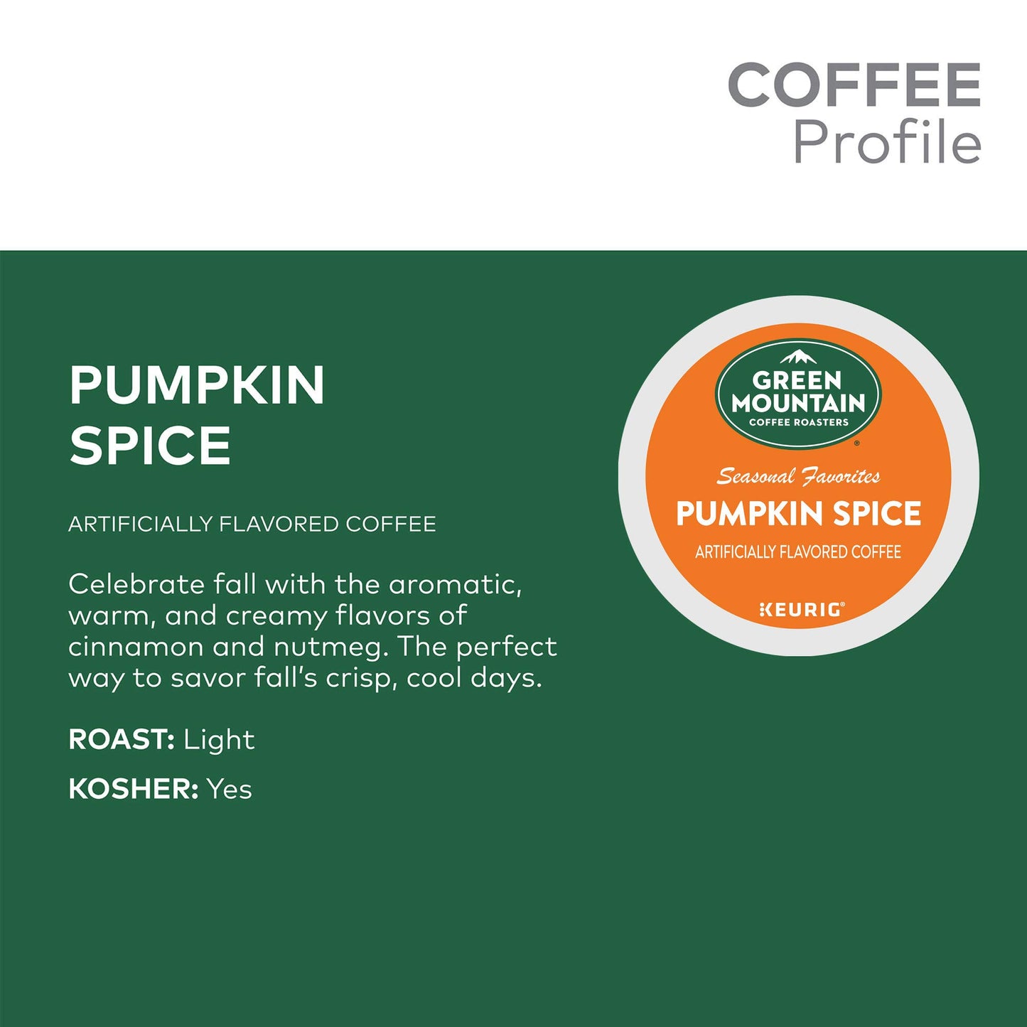 Green Mountain Coffee Roasters Seasonal Selections Pumpkin Spice, 72 Count (6 Packs Of 12)