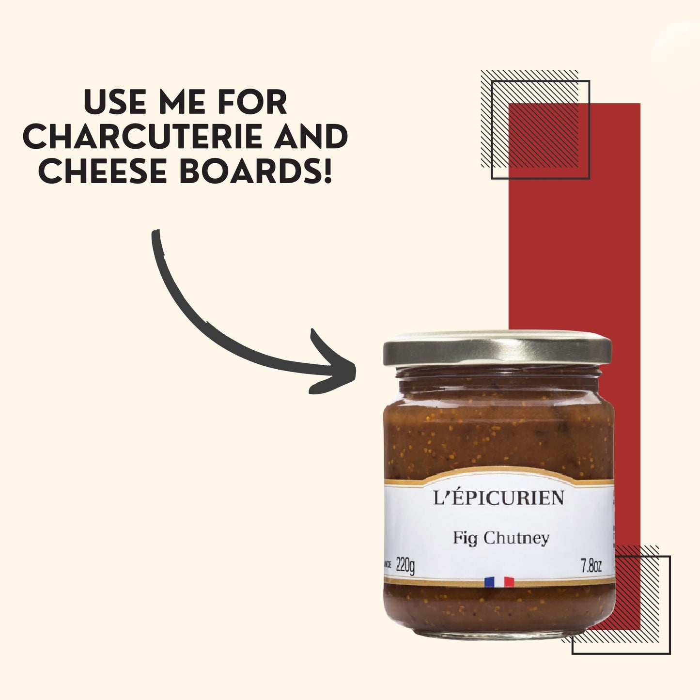 Figs And Spices French Imported Chutney 7.76 Oz Jar By L'Epicurien, France, One