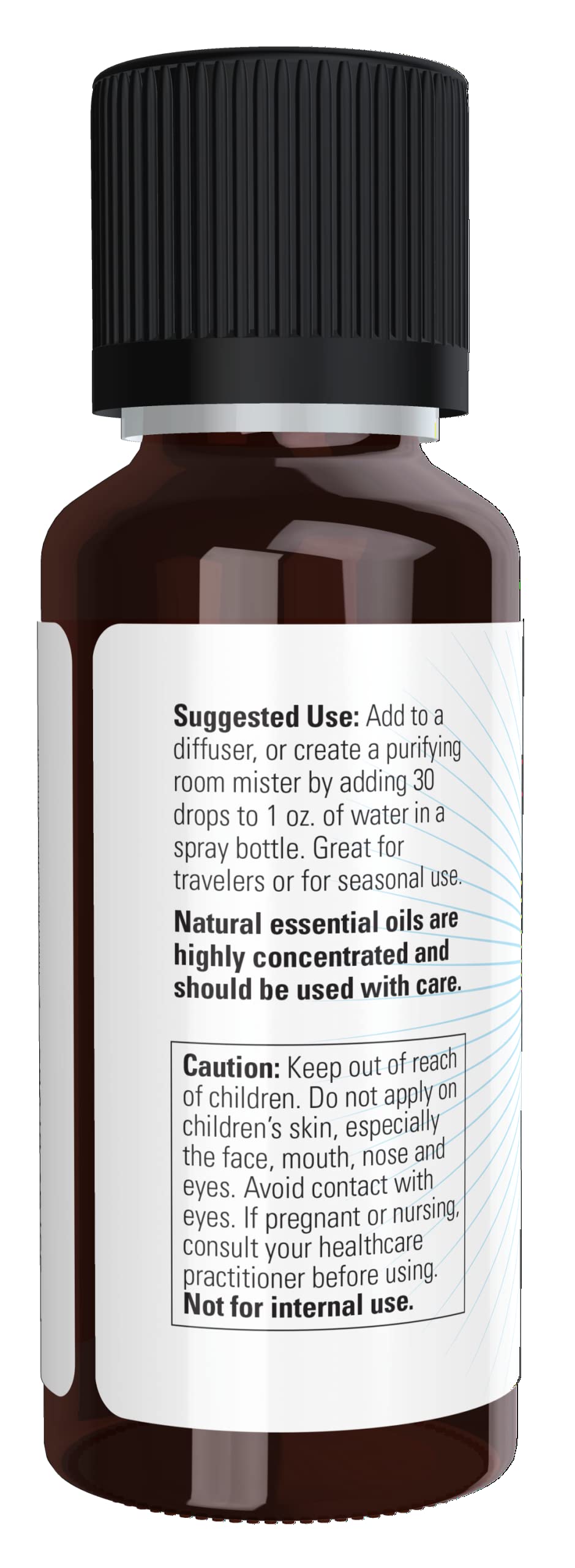 Now Essential Oils, Clear The Air Oil Blend, Purifying Aromatherapy Scent, Blend Of Pure Essential Oils, Steam Distilled, Vegan, Child Resistant Cap, 1-Ounce