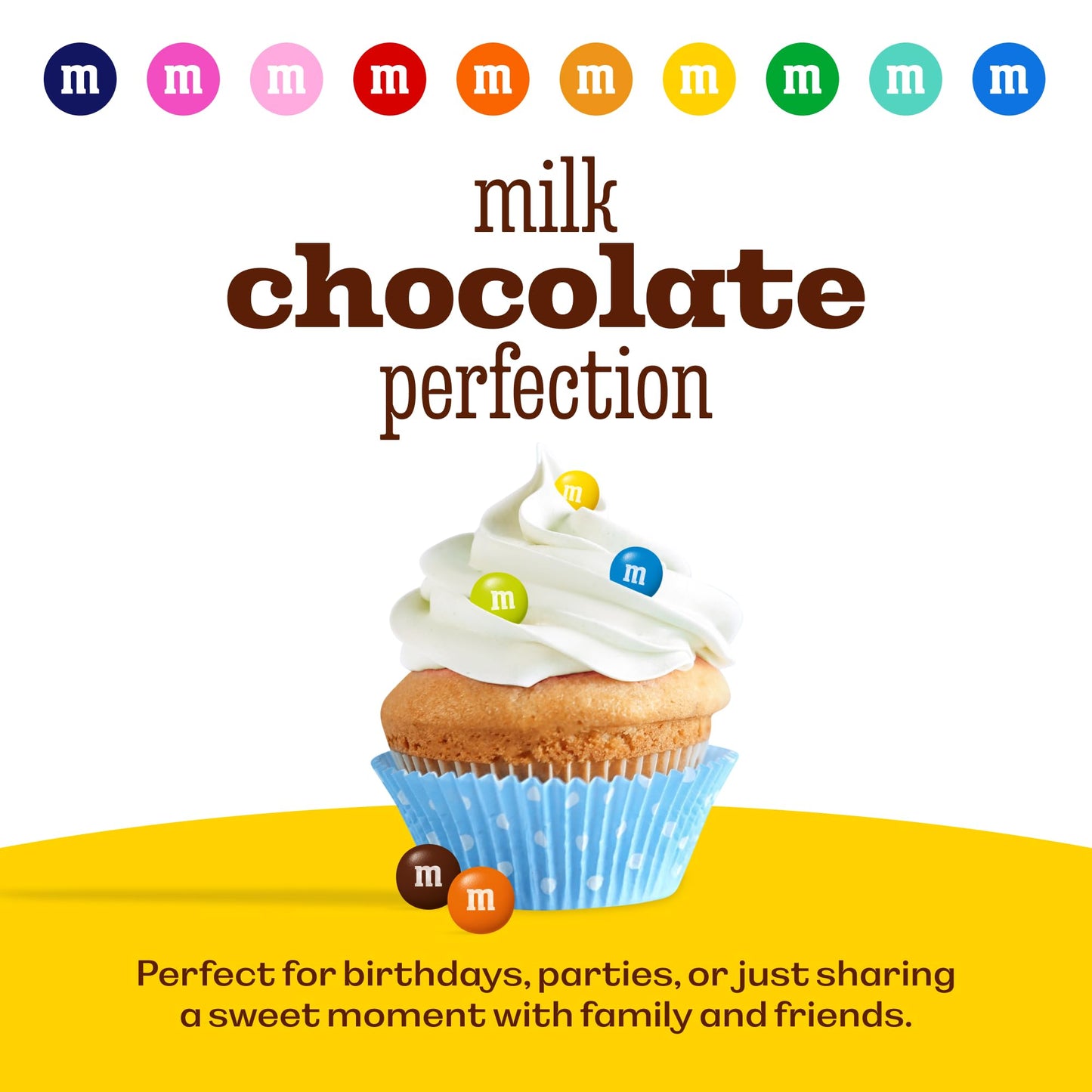 M&MS WORLD Silver Milk Chocolate Candy Bulk - 5lbs Resealable Pack for Party Favors, Candy Bars, Weddings, Graduations, Birthday