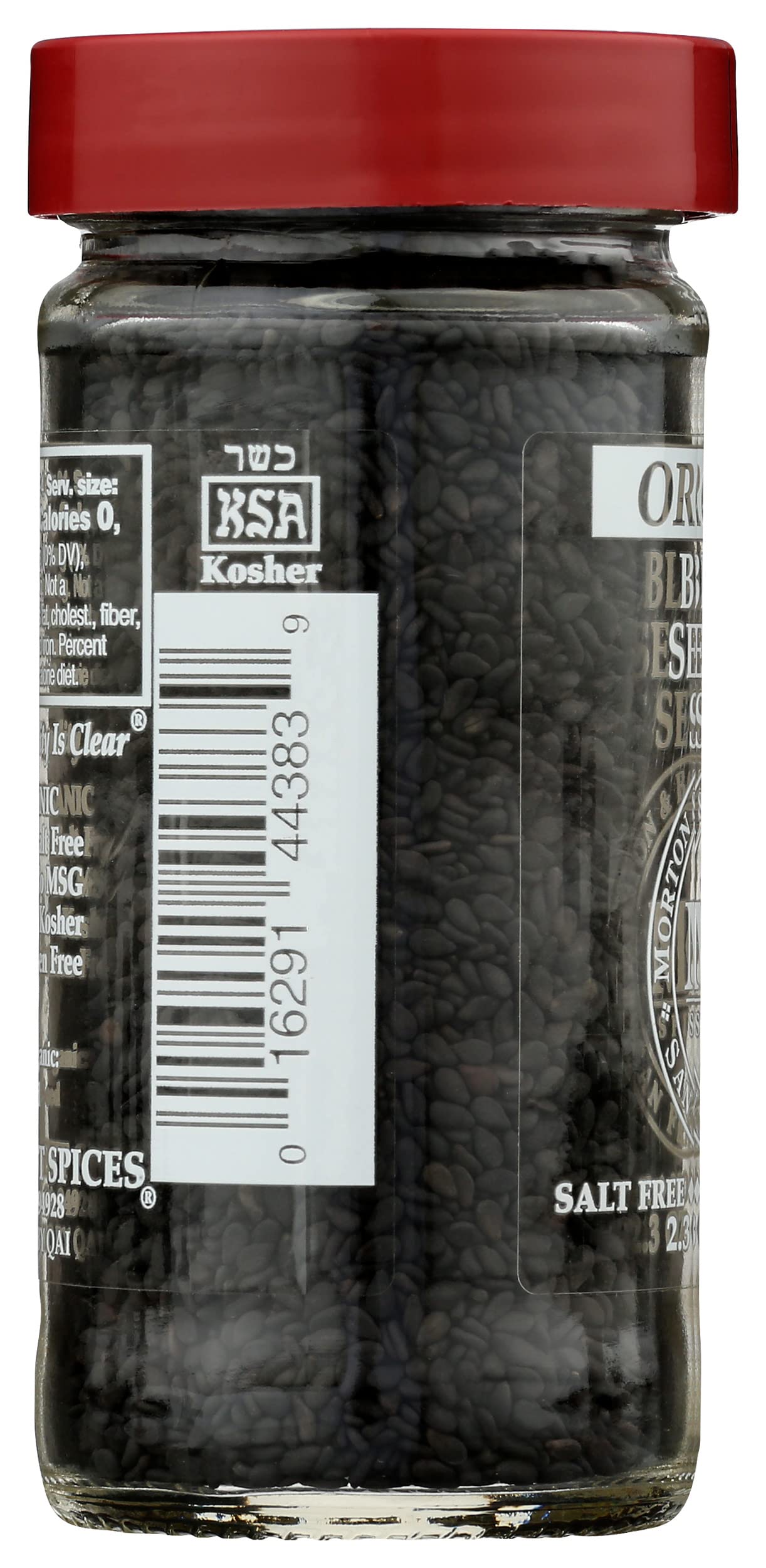 Morton & Bassett Organic Black Sesame Seed | Nutty Seeds for Baking  Cooking & Garnishing | Gluten Free  Salt Free  Non-GMO | 2.3 oz Jar