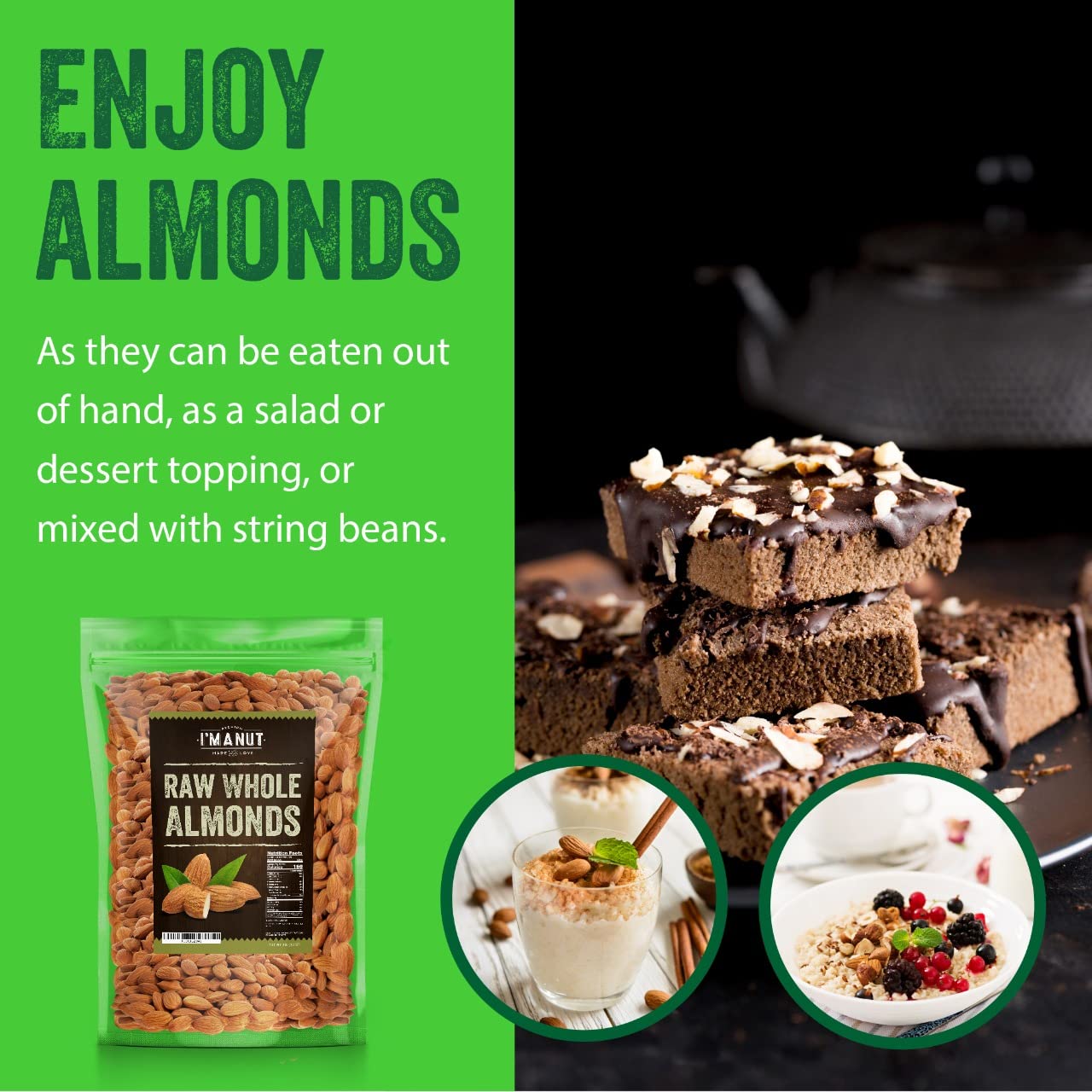 Raw Almond 64 Oz (4 Lbs) | Natural | Whole | Batch Tested Gluten & Peanut Free | No Ppo | Non-Gmo | No Herbicide | Healthy Prote