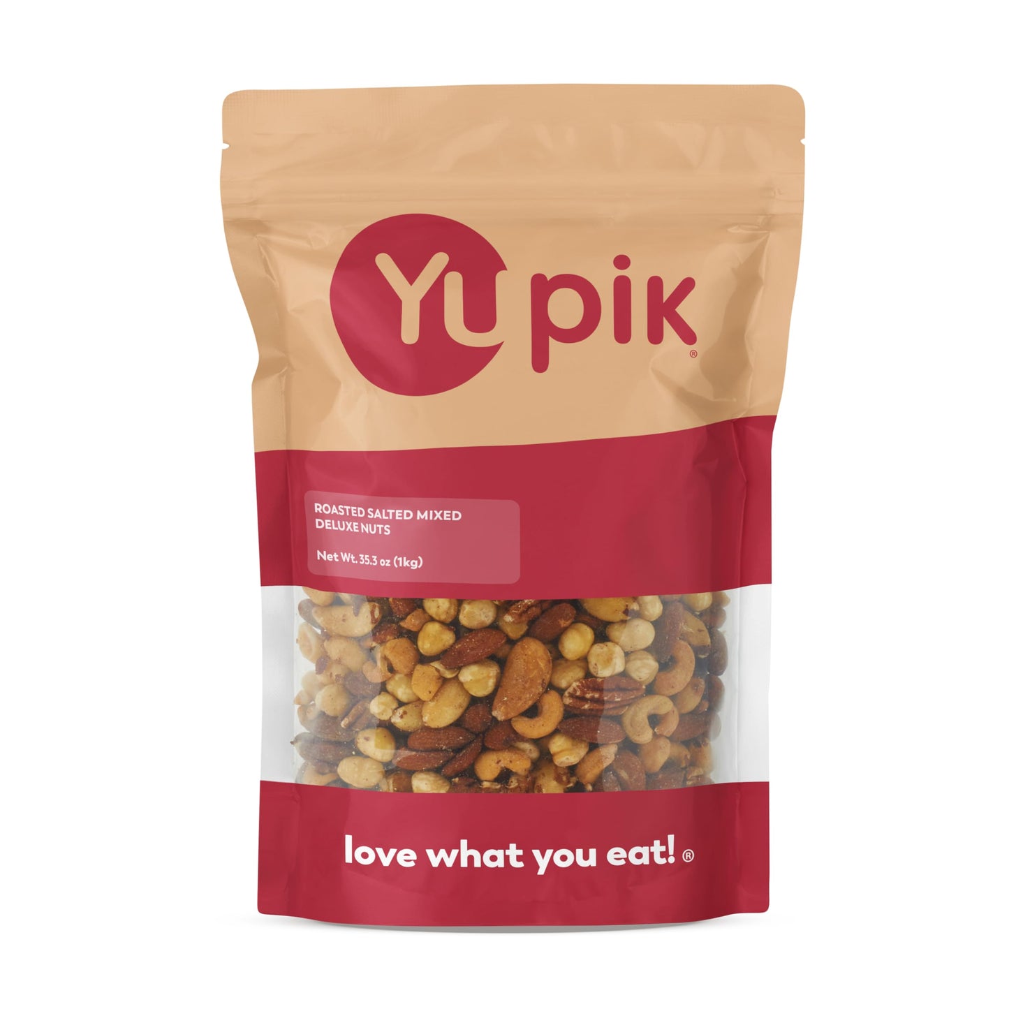 Yupik Deluxe Roasted Salted Nut Mix, 2.2 lb (35.2 oz), Vegan, Gluten Free, Cholesterol Free, A Blend of Cashews, Brazil Nuts, Ha