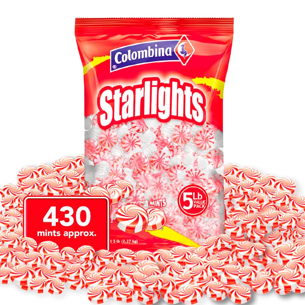 Colombina Starlight Swirled Mints, Individually Wrapped Refreshing Mints, Ideal Peppermint Candies for Sharing, Candy Dishes and