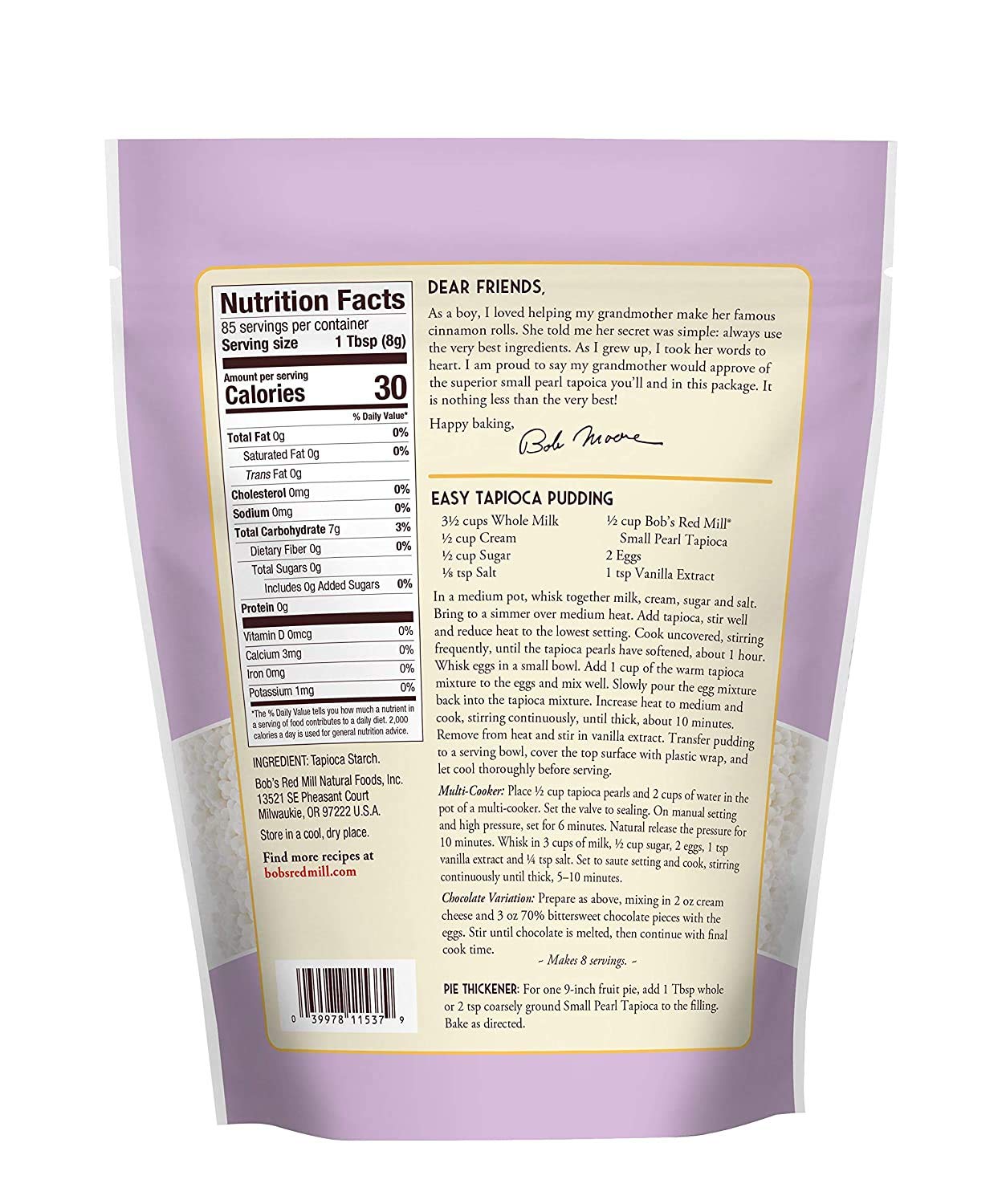 Bobs Red Mill Small Pearl Tapioca, 24 oz (Pack of 2), Model BRM-463B
