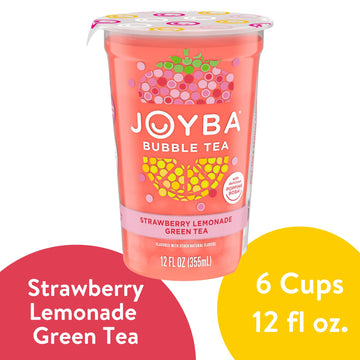 Joyba Bubble Tea Strawberry Lemonade Green Tea, 6 Pack, 12 Fl. Oz. Cups