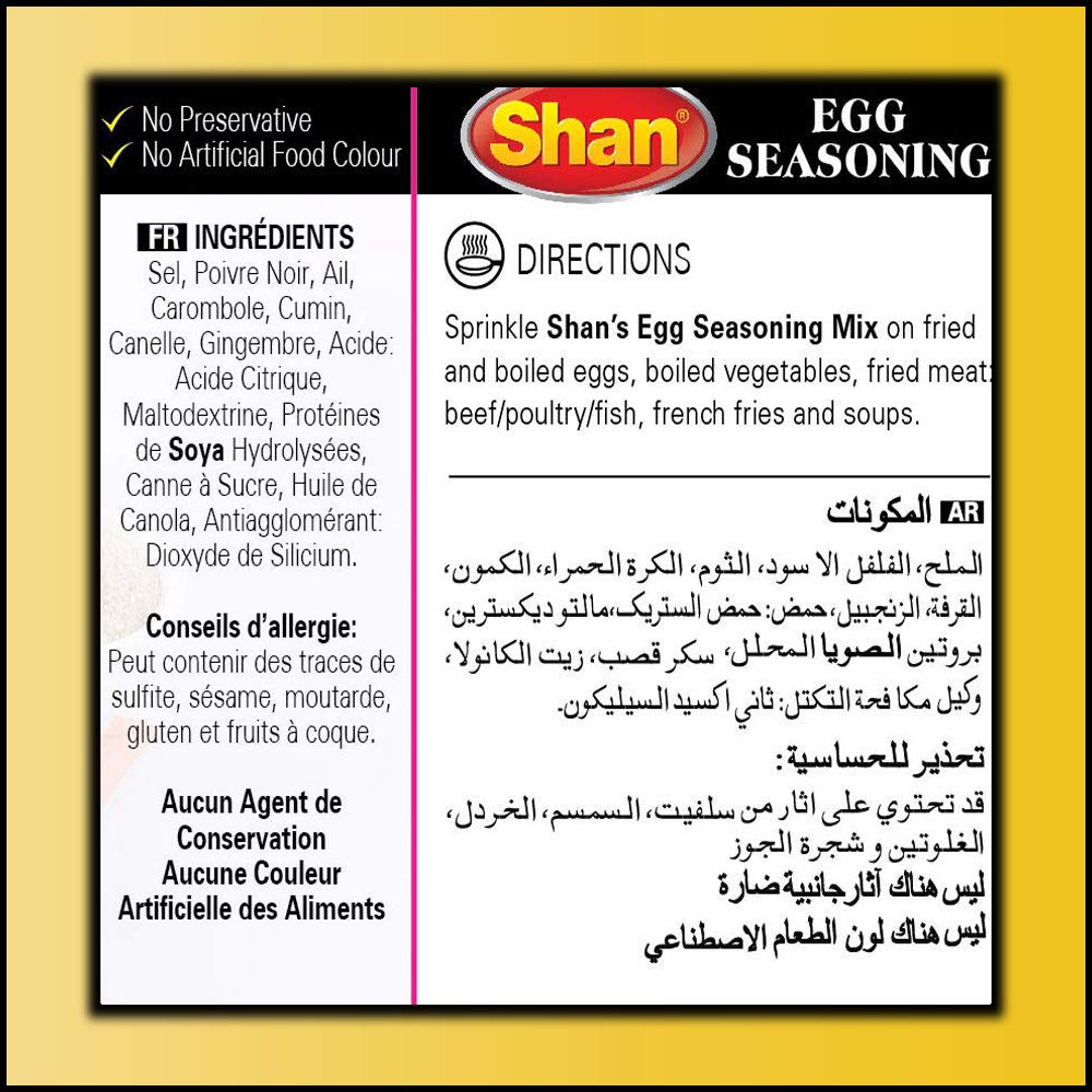 Shan Egg Seasoning Mix, Spice Powder for Eggs, 1.76 oz (Pack of 6) - Vegetarian, Airtight Bag in Box