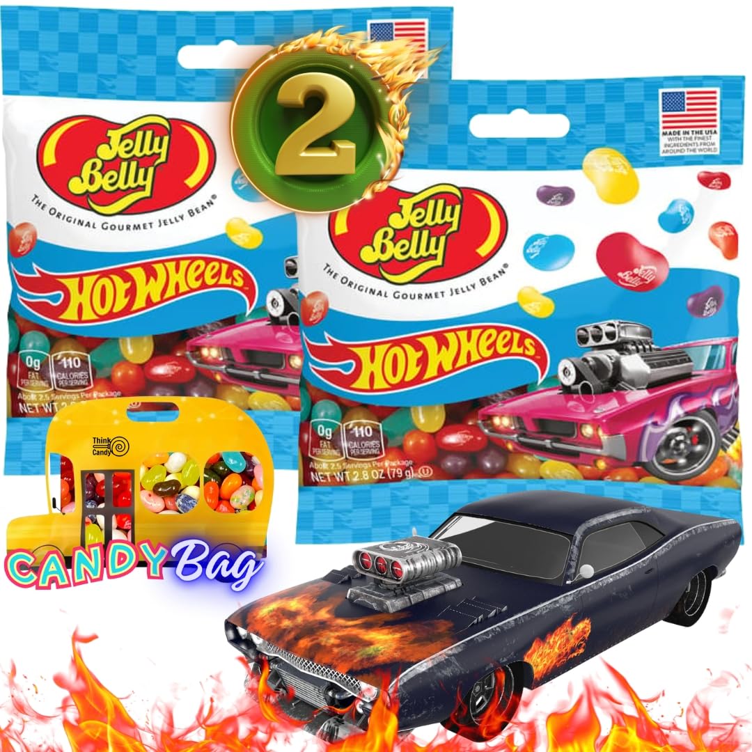 Think Candy Jelly Beans - Pack of 2, New Flavors, Limited Edition, Chewy Candies, 5.197 x 1.613 x 7.28 inches, Individually Bag