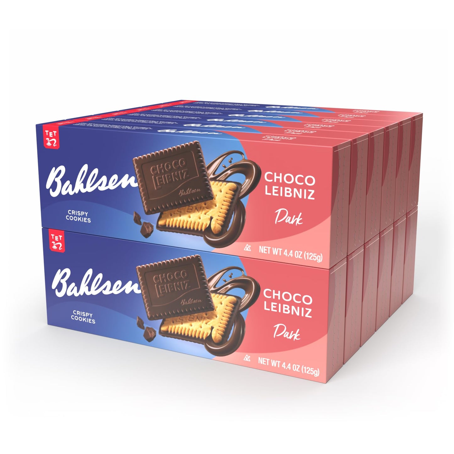 Bahlsen Choco Leibniz Dark Cookies (12 Boxes) - Leibniz Butter Biscuits Topped With A Thick Layer Of European Chocolate - 4.4 Oz Boxes