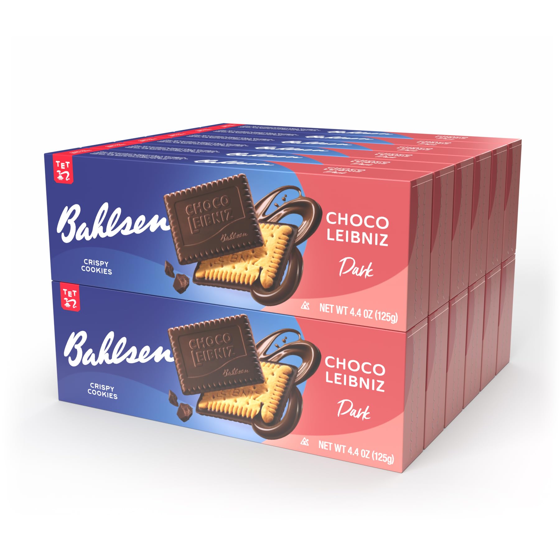 Bahlsen Choco Leibniz Dark Cookies (12 Boxes) - Leibniz Butter Biscuits Topped With A Thick Layer Of European Chocolate - 4.4 Oz Boxes