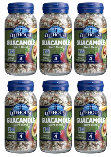 Litehouse Freeze Dried Guacamole Herb Blend, Organic, Gluten Free, 0.85 oz (Pack of 6), Guacamole