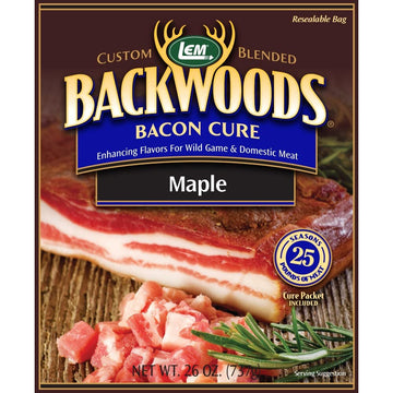 LEM Backwoods Maple Bacon Cure - Dry Rub or Wet Brine - 26 Ounces