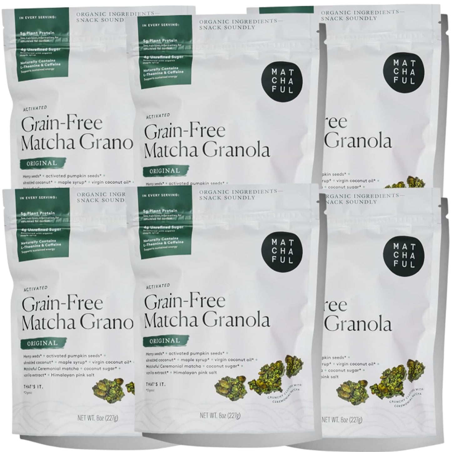 Matchaful - Original Matcha Granola - Activated, Grain Free, Organic Ingredients - Vegan, No Refined Sugar, No GMO - Gluten Free