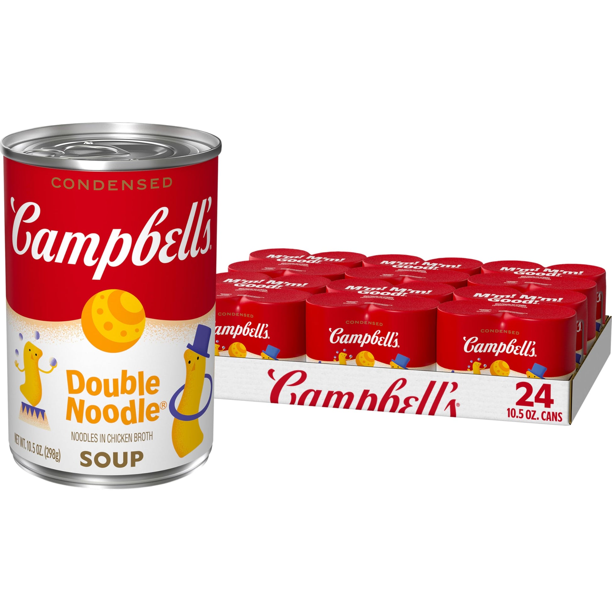 Campbells Condensed Kids Double Noodle Soup, 10.5 oz Can (24 Pack)