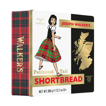Walkers Kilted Girl Shortbread Cookie Tin - Authentic Shortbread Cookies from Scotland, 4 Petticoat Tails, 12.7oz