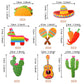 32 Pcs Mexican Fiesta Cupcake Toppers Assembled Cactus Donkey Maraca Sombrero Guitar Cupcake Picks Mexican Fiesta Theme Baby Sho