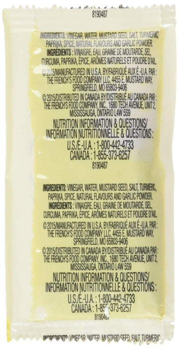 French's Mustard Packets, Gluten-Free, No High Fructose Corn Syrup On-the-go, 0.24 Fl Oz (Pack of 500)