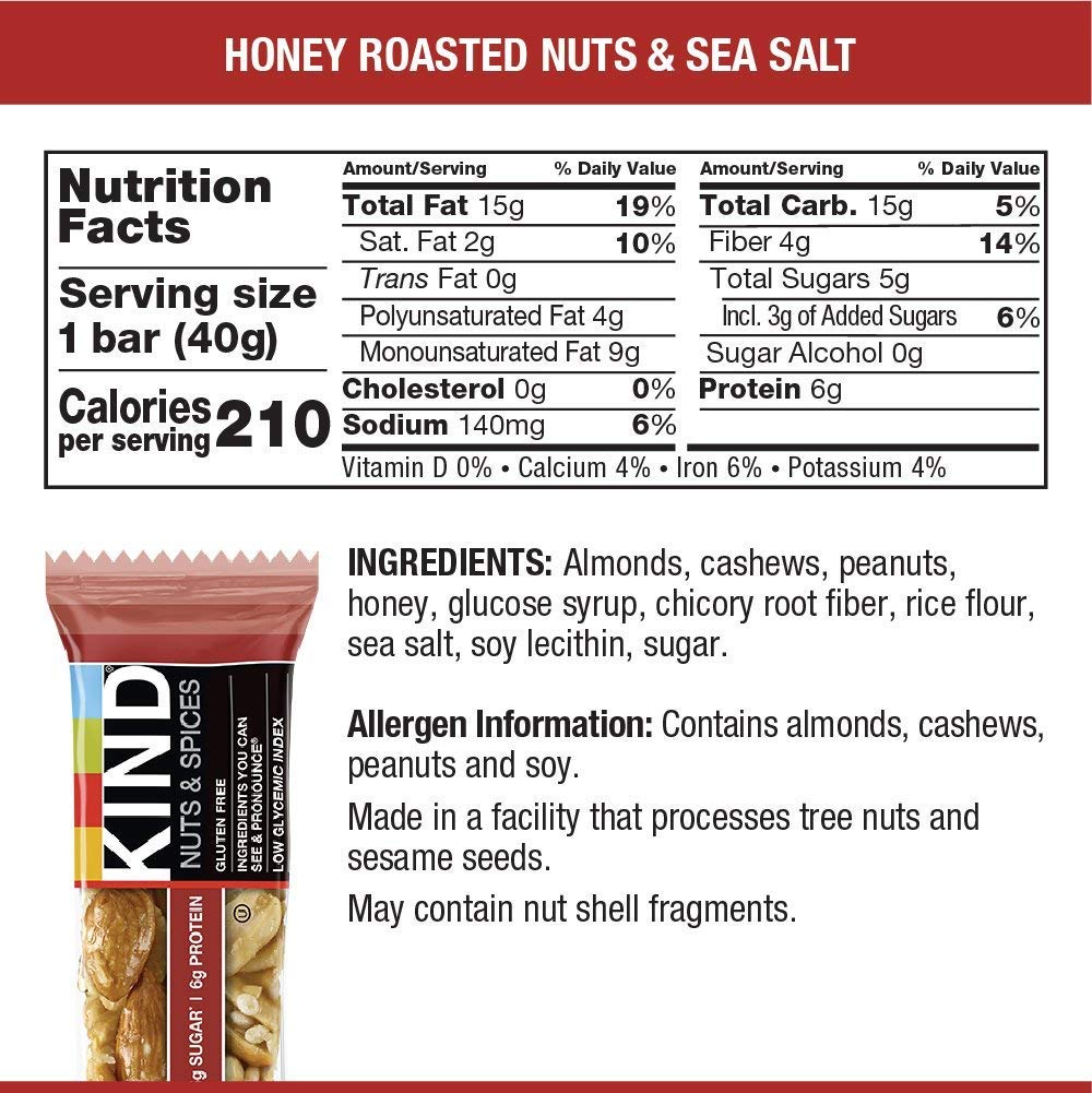 Kind Nuts And Spices Bar ,Food,Hny Rost Nut Sea Sal