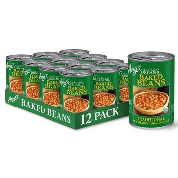Amy'S Organic Baked Beans Canned, Traditional, Vegan Gluten Free, Vegetarian, 15.4 Oz (12 Pack)
