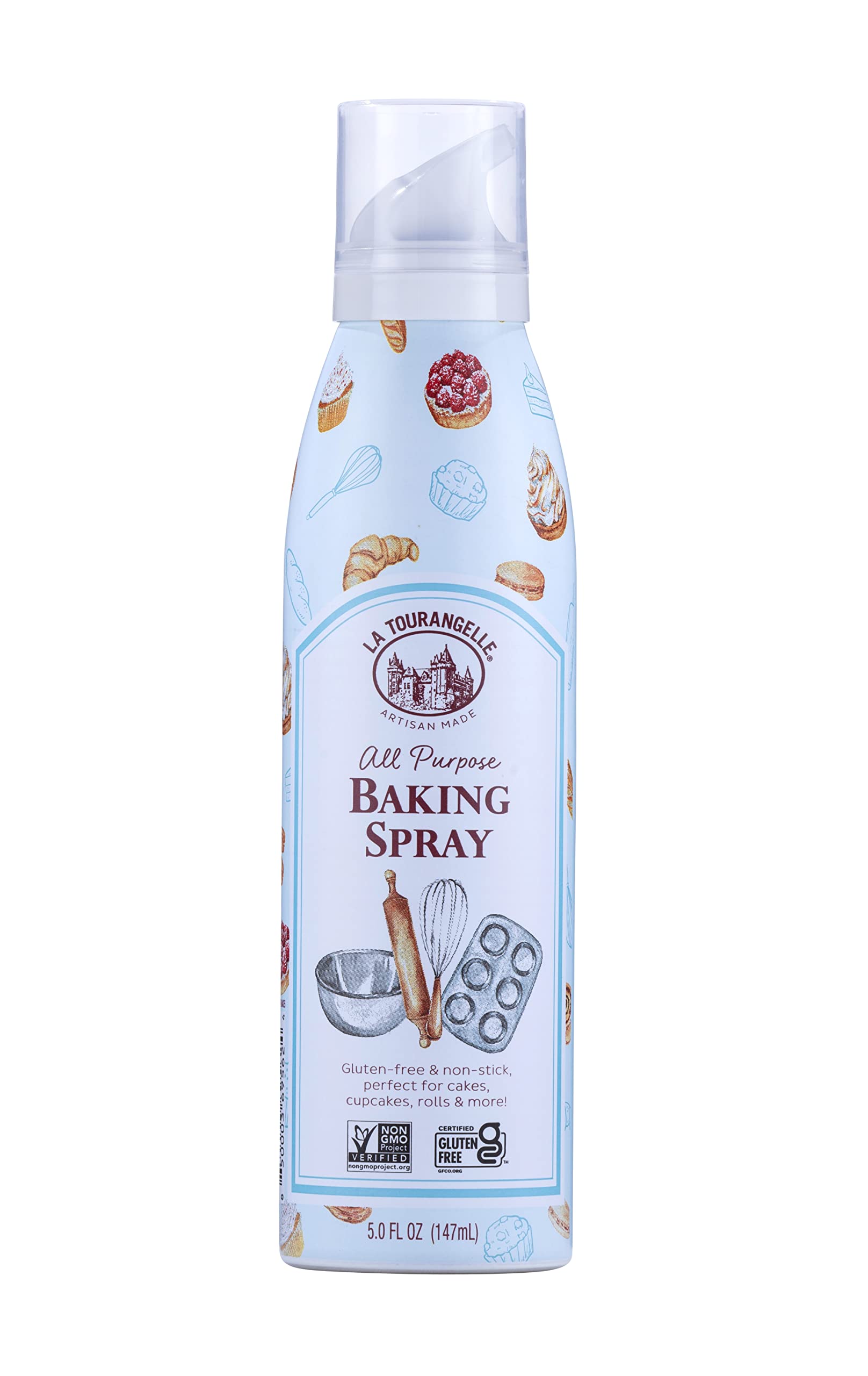 La Tourangelle, All Purpose Baking Spray, Gluten-Free, Non-Stick, Chemical Free And Propellant Free, Expeller-Pressed Cooking Sp