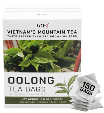 Vixi Oolong Tea Bags, 150 Counts, Vietnam'S Mountain Tea, Caffeinated, Bold And Balanced Flavored, Sugar Free, Tagless, 100% Nat