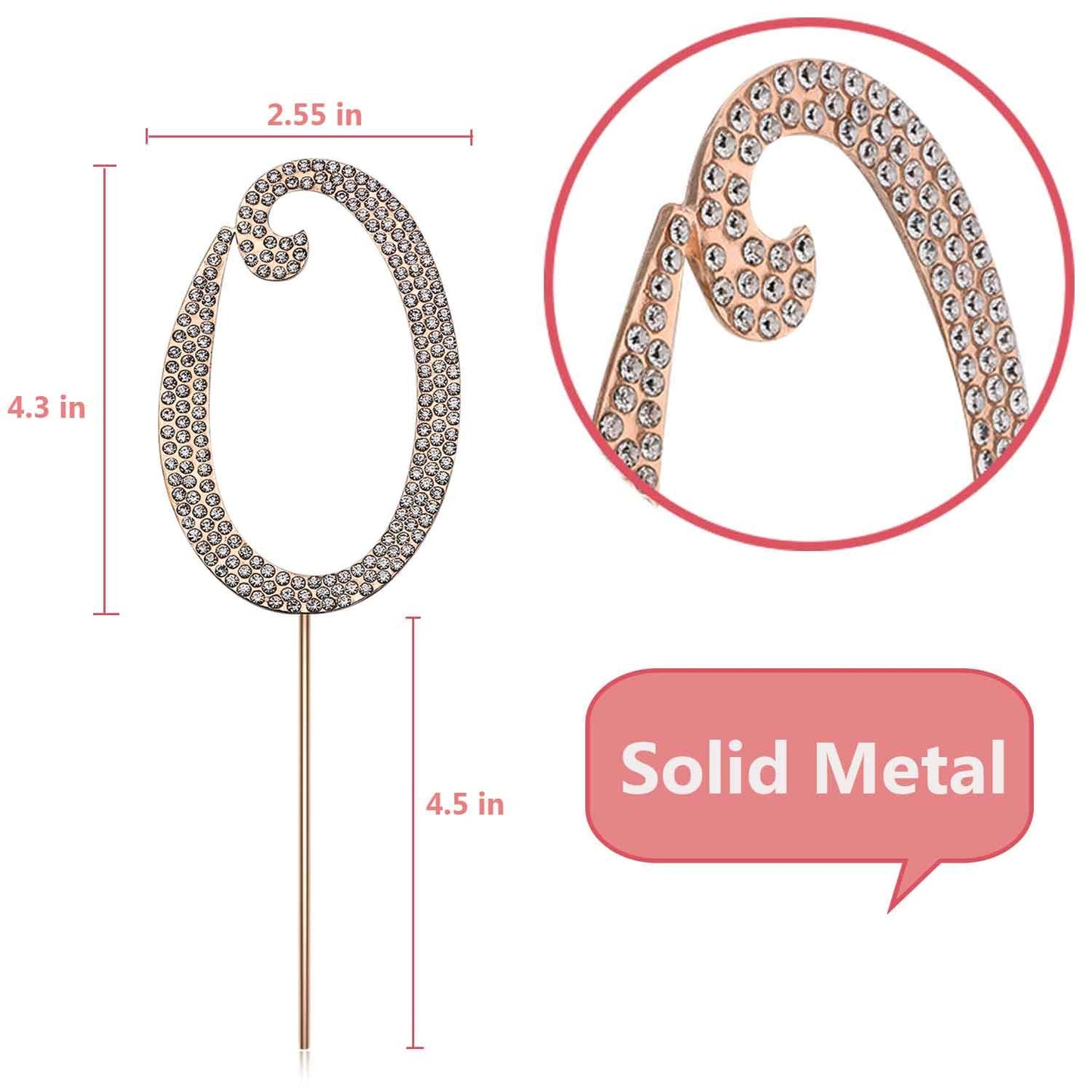 MAGJUCHE Gold Crystal Cake Topper - Number 80 Rhinestones for 80th Birthday Party Decoration, Gold, Model Gold-80-rhinestones-topper