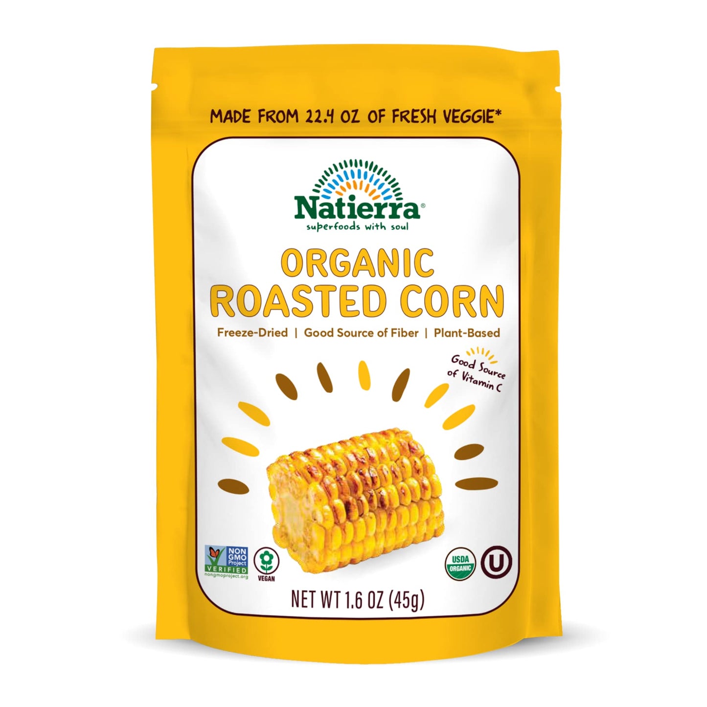 Natierra Organic Freeze-Dried Roasted Corn | Usda Organic, Non-Gmo & Vegan | 1.6 Oz (Pack Of 1)
