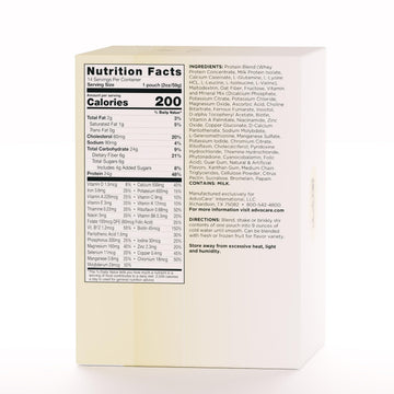 Advocare Meal Replacement Shake - Convenient, Delicious Shake Mix With Vitamins, Fiber & Protein - Contains Whey Protein, Oat Fiber, Biotin & More - Vanilla, 14 Pouches