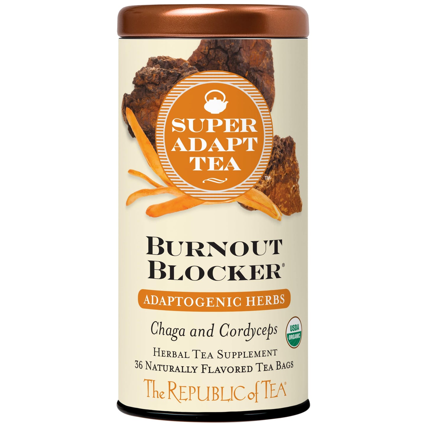 The Republic Of Tea - Burnout Blocker Superadapt Tea  36 Tea Bags  Energy Blend Free