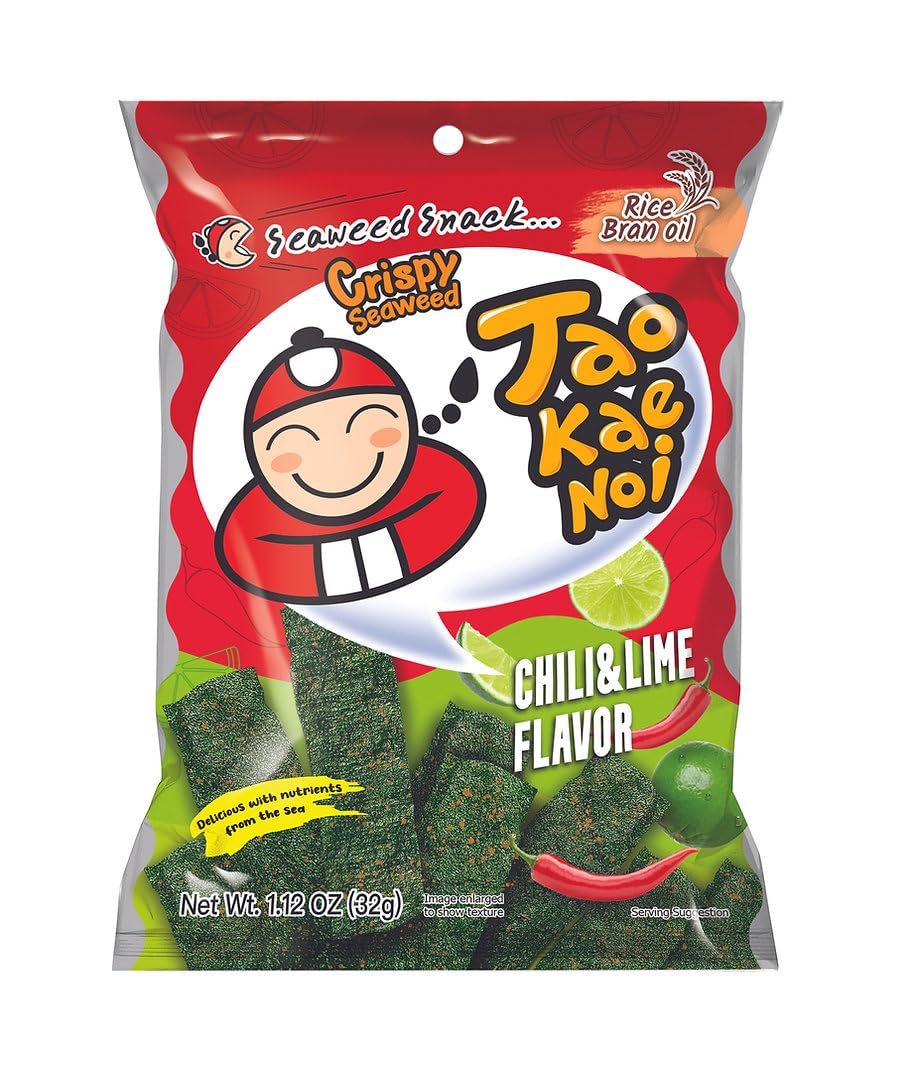Tao Kae Noi Crispy Seaweed Chili & Lime, 1.12 oz (Pack of 6)