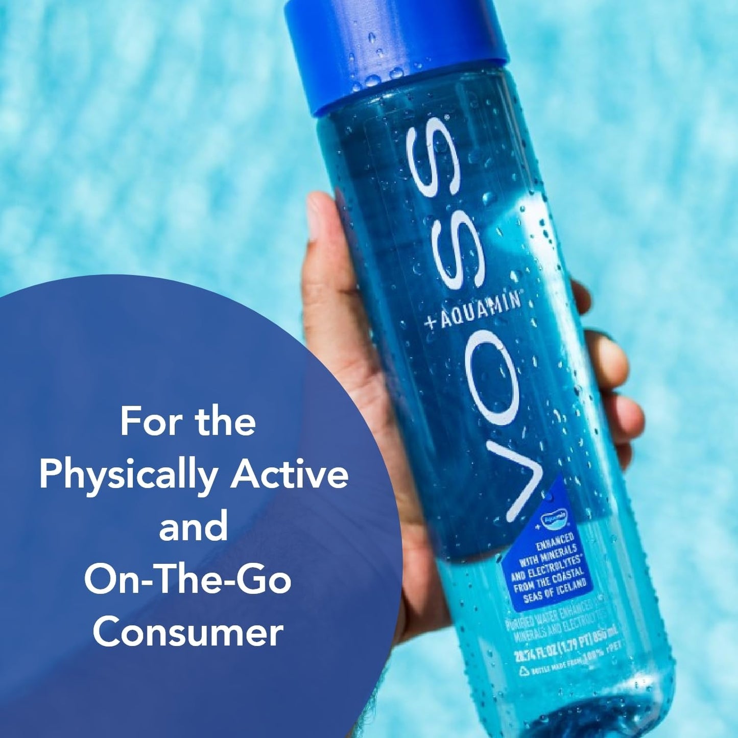 VOSS Aquamin Enhanced Water - Pack of 12 Bottles, 850ml Each - Purified Hydrating Water with 74 Trace Minerals & Electrolytes