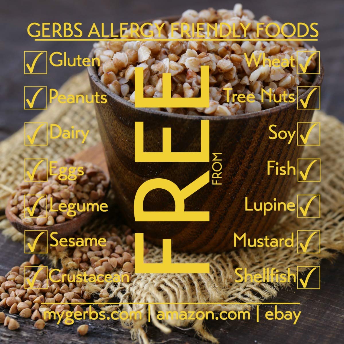 GERBS Buckwheat Groats, Premium Grade, Gluten-Free, 2 lbs, Non-GMO, Allergy-Friendly