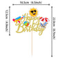 ZHUOWEISM Summer Beach Cake Topper - Glitter Gold Sun Umbrella Water   for Birthday Party Decorations