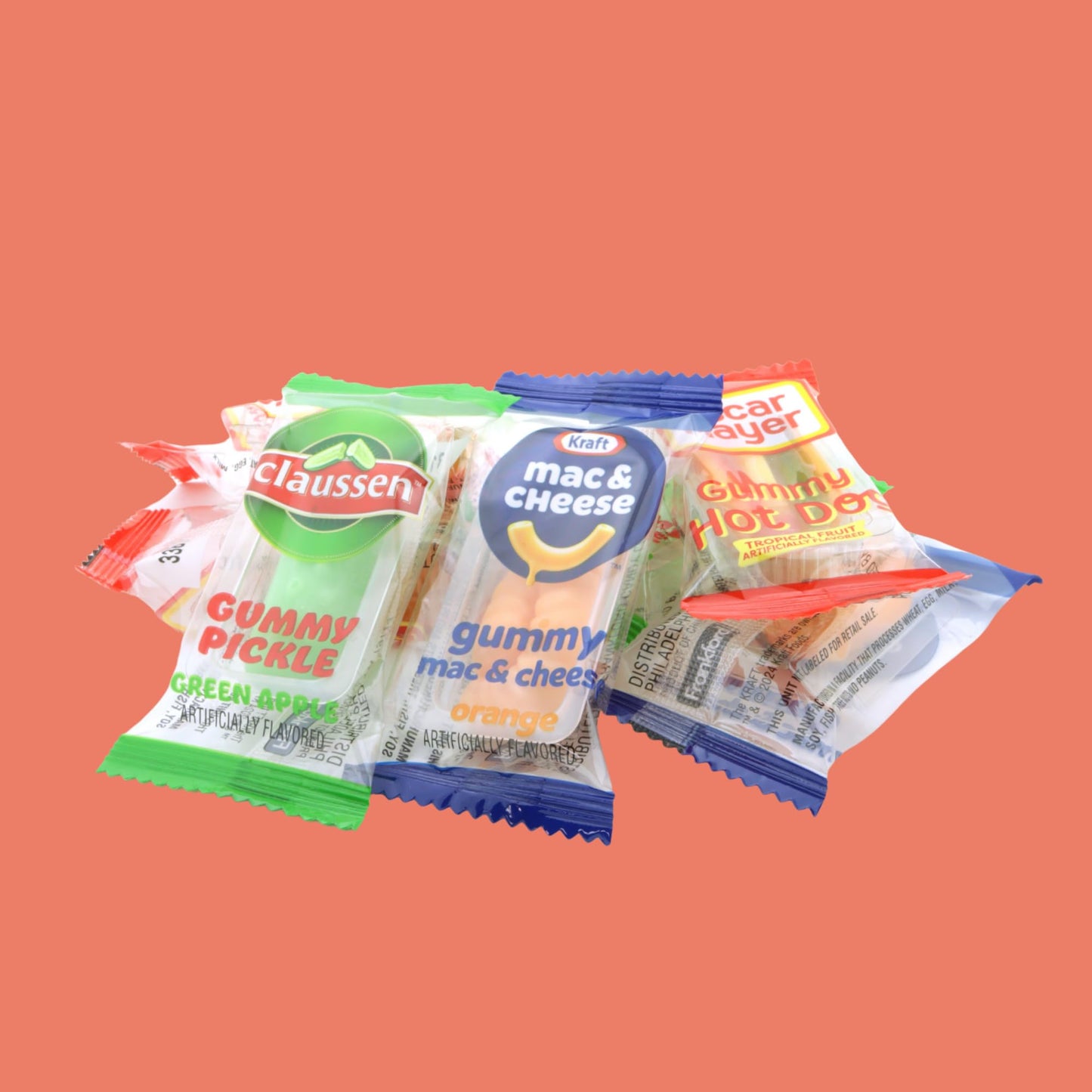 Sweetzo Jumbo Prefilled Easter Eggs, Pickle, Macaroni And Cheese, And Hot Dog Individually Wrapped Gummies, Basket Stuffer Candi