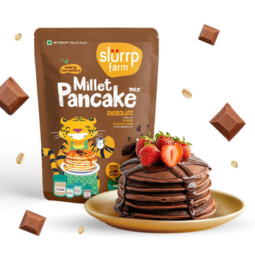 Slurrp Farm Millet Pancake Mix | Chocolate Flavor | Made with Jowar, Oats & Ragi | No Maida, No Refined Sugar | Healthy, Tasty &