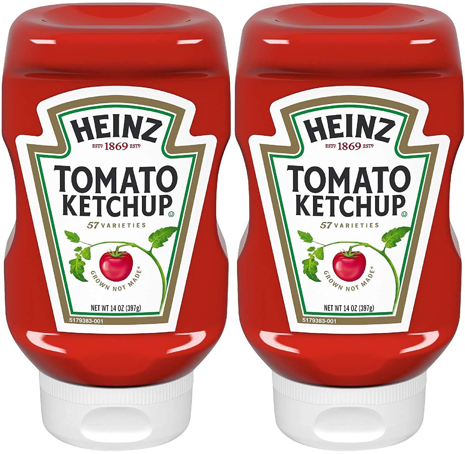 Heinz Classic Squeeze Bottles Ketchup, 14 Oz Bottle, Pack of Two